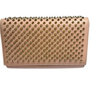 Christian Louboutin EUC Studded Pink Clutch